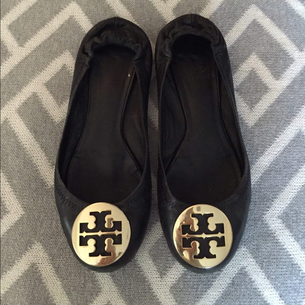 Black Tory Burch Reva Flats - 6.5