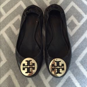 Black Tory Burch Reva Flats - 6.5