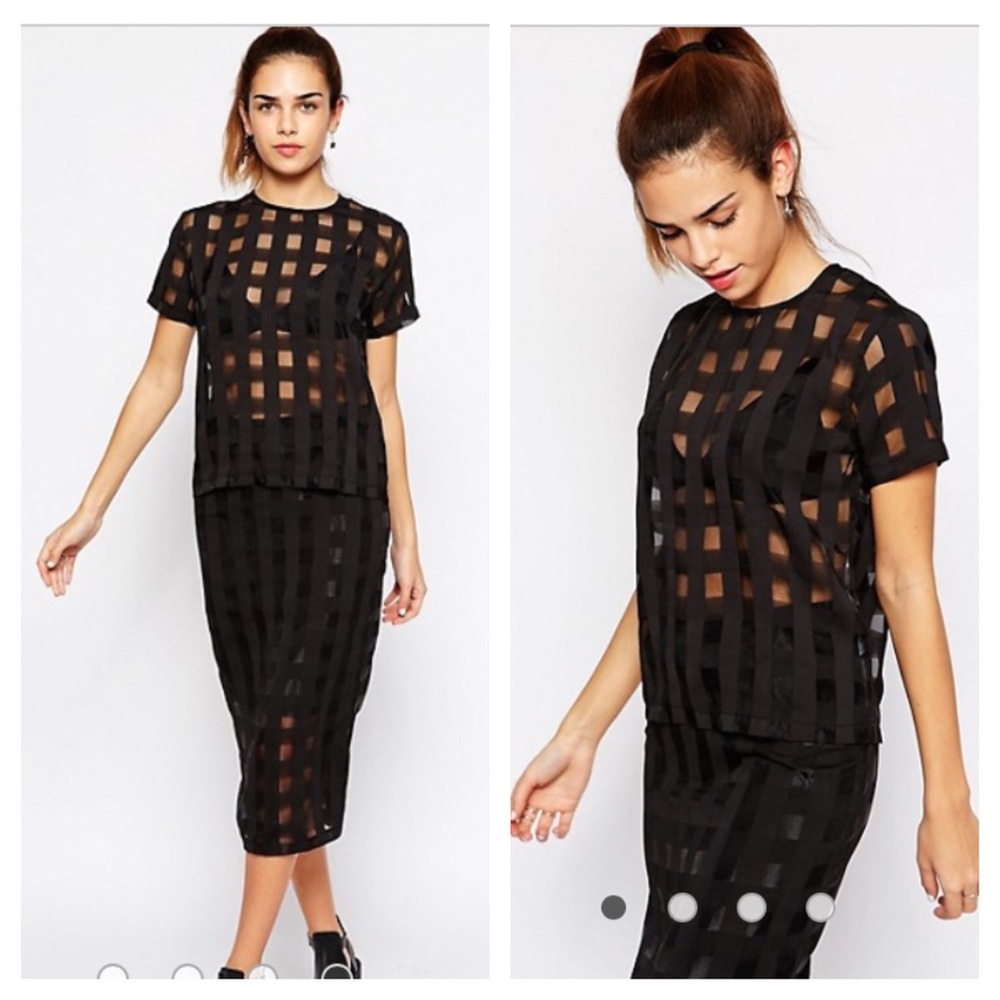 Motel Plazma Sheer Check T-Shirt