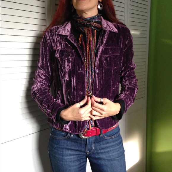 croft & barrow Jackets & Blazers - Crushed Purple Velvet Jacket M