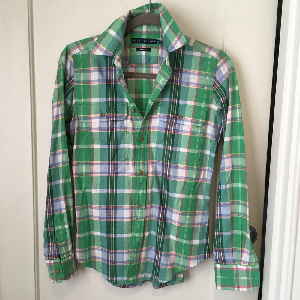 Colorful spring flannel Ralph Lauren button-down.