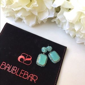 BaubleBar teal pave earrings
