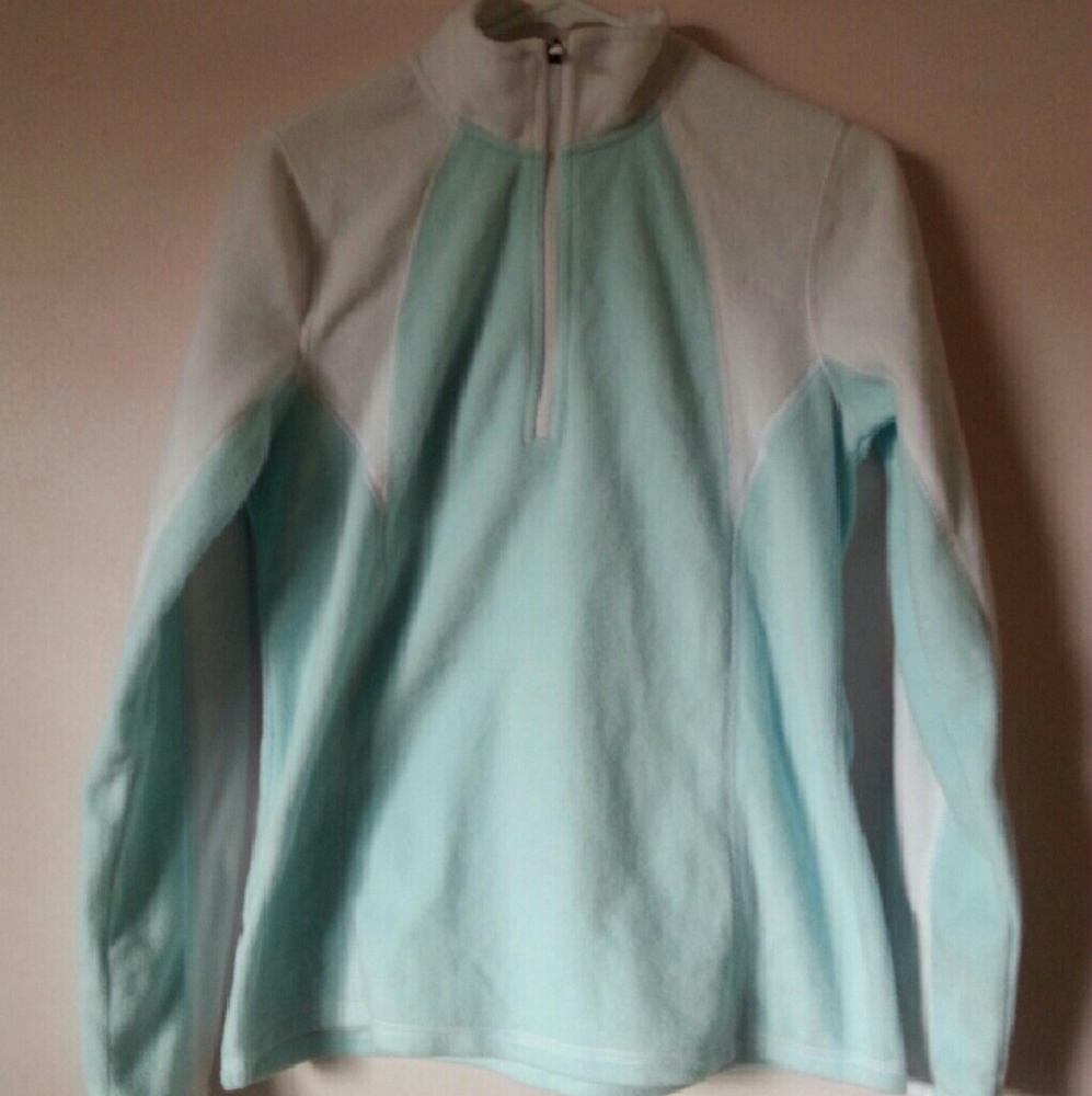 soft mint and white sweater