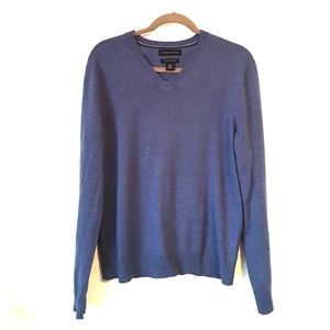 Blue Merino V-Neck Sweater