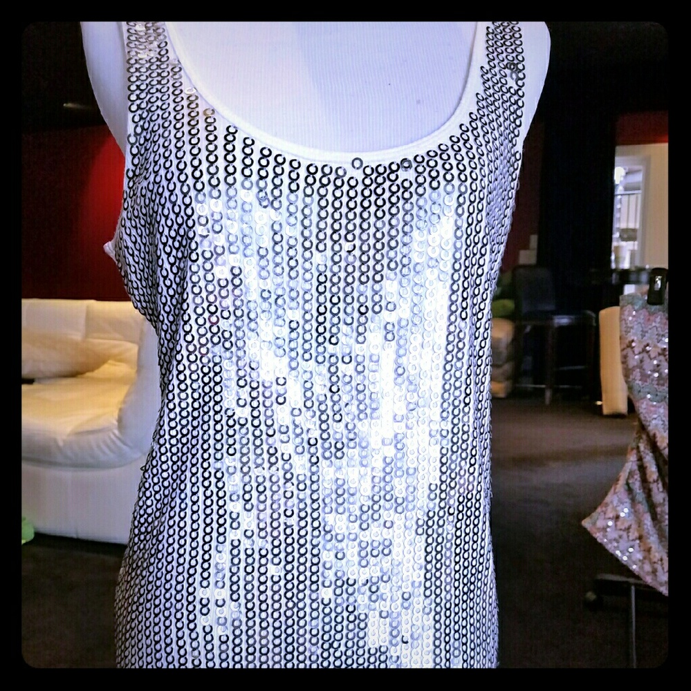 Express Basic sequin tank