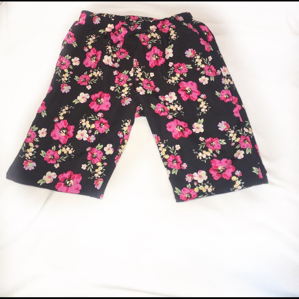 Black Flowery Joggers