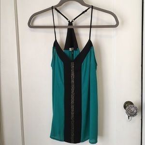 Emerald and black date night Socialite top.