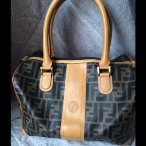 Fendi Vintage Brown Zucca Satchel