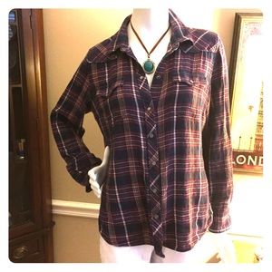Lucky brand plaid western shirt
