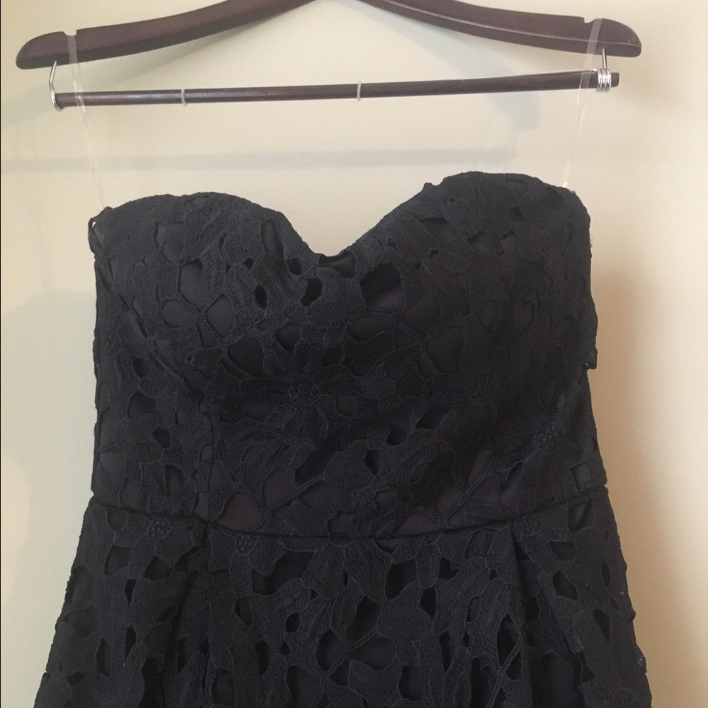 Francesca's Black Strapless Dress