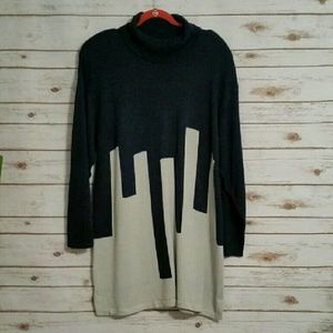 Apart 3X Turtleneck Sweater Blue and Gray