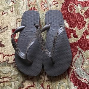 Brown flip flops