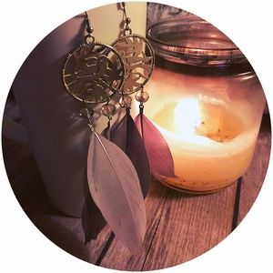 Silver Bird Feather Dangle Earrings