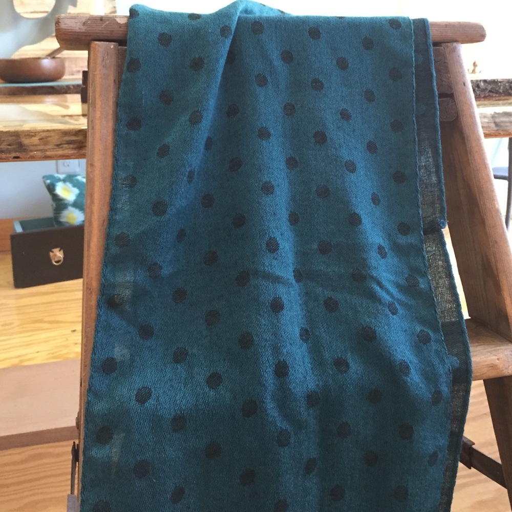 Turquoise polka dot scarf