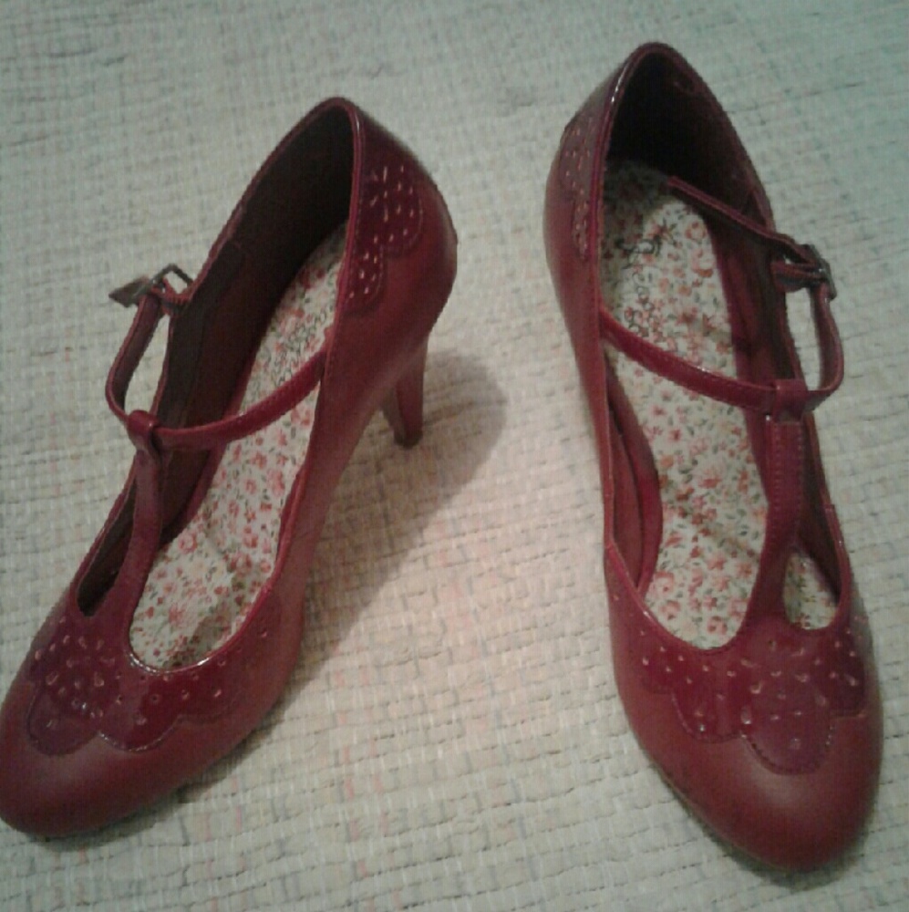 Red leather heels