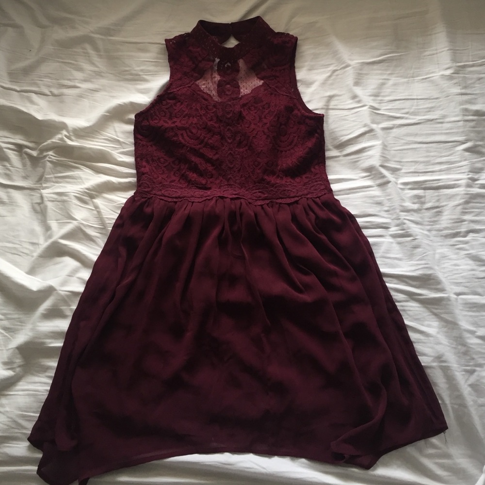 Xhilaration burgundy high neck dress