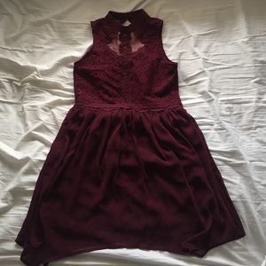 Xhilaration burgundy high neck dress