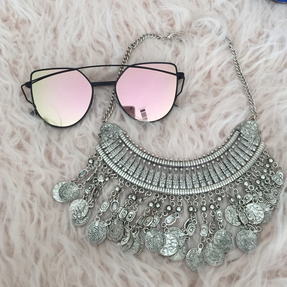 Trendy mirrored sunglasses