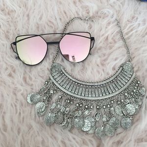 Trendy mirrored sunglasses