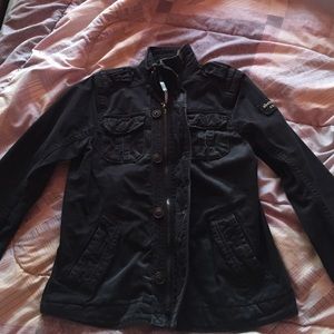 Fall jacket. Color: Navy blue