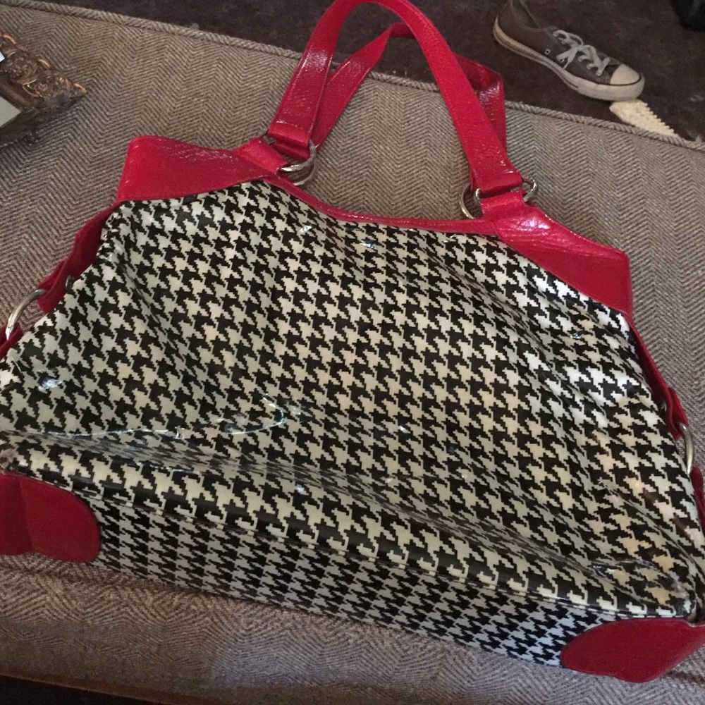 Retired Frill red white and black purse