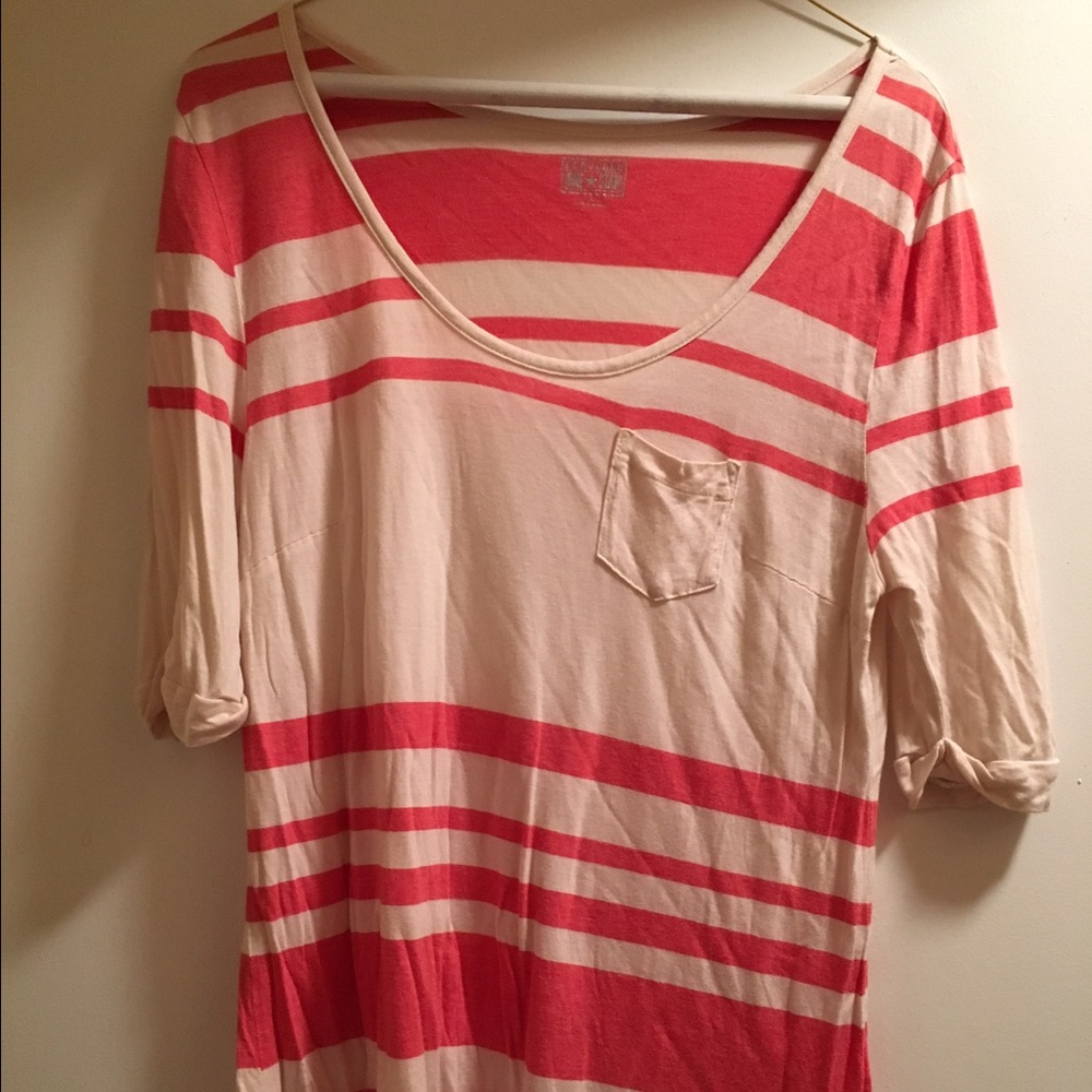White and red striped shirt