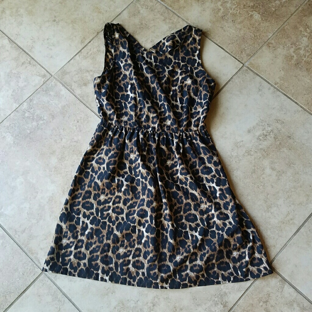 Leopard print forever 21 skater dress