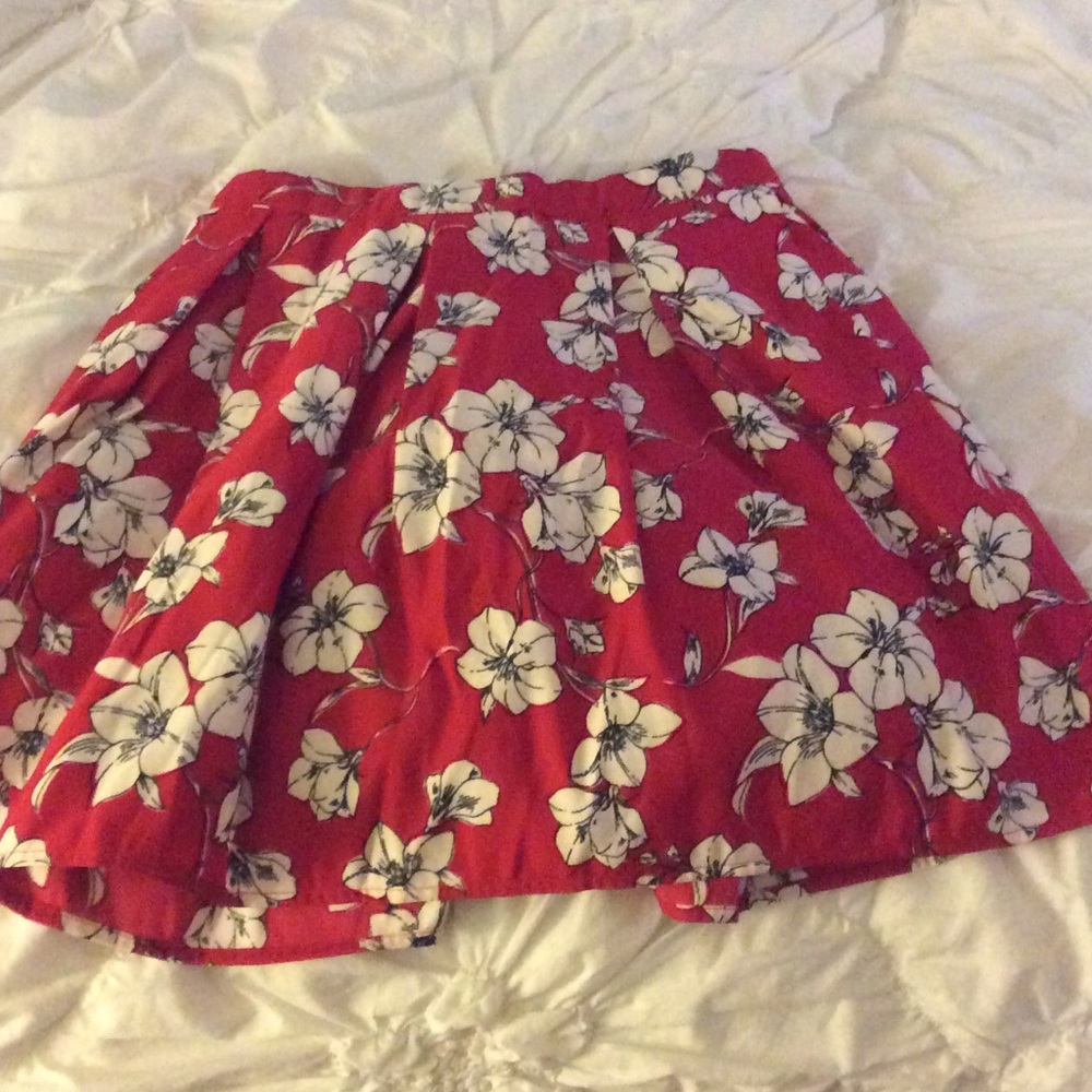 Red Floral Skirt