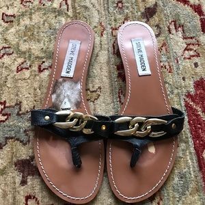 Gold chain flip flops