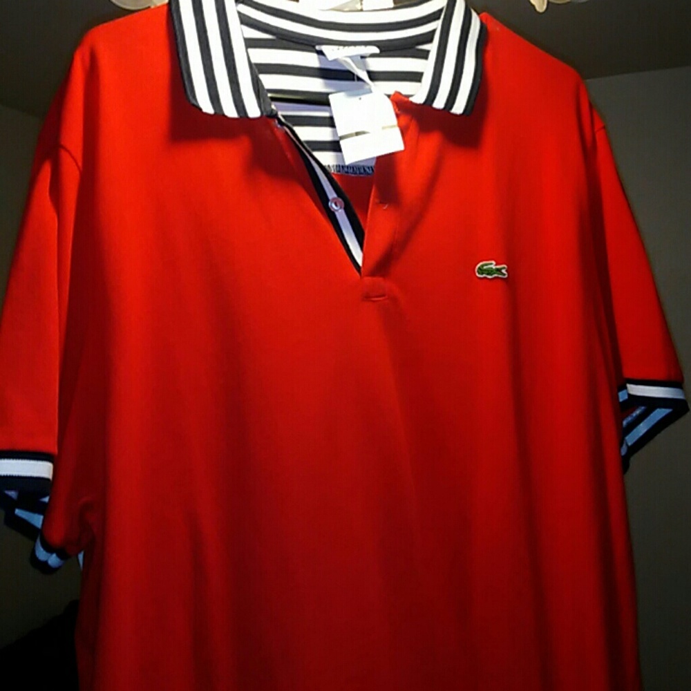 Lacoste collard, polo, shirt. Mens size large new