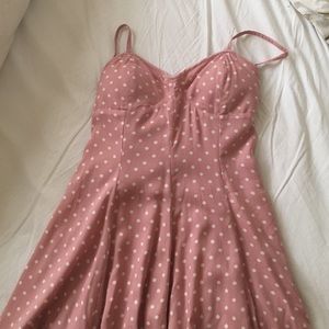 Pale pink American eagle polka dot dress