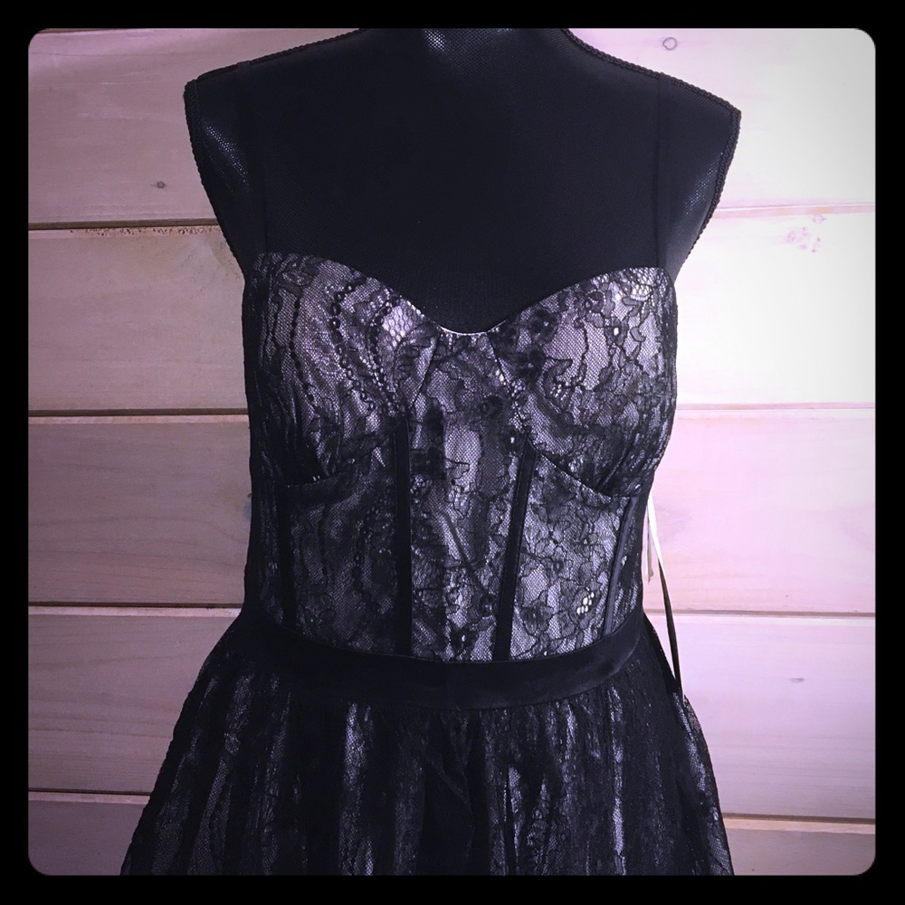 NWT Aidan Mattox Black Lace Cocktail Dress Sz 10
