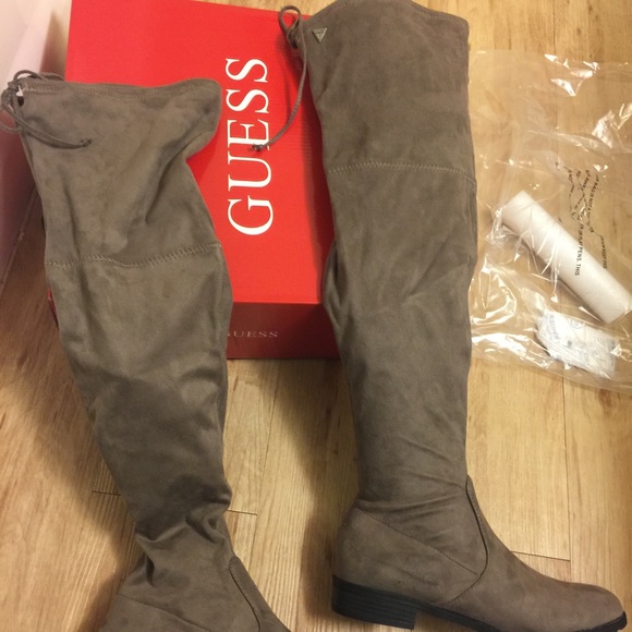 Guess simplee Over the knee boots 6.5 taupe new - Picture 2 of 3
