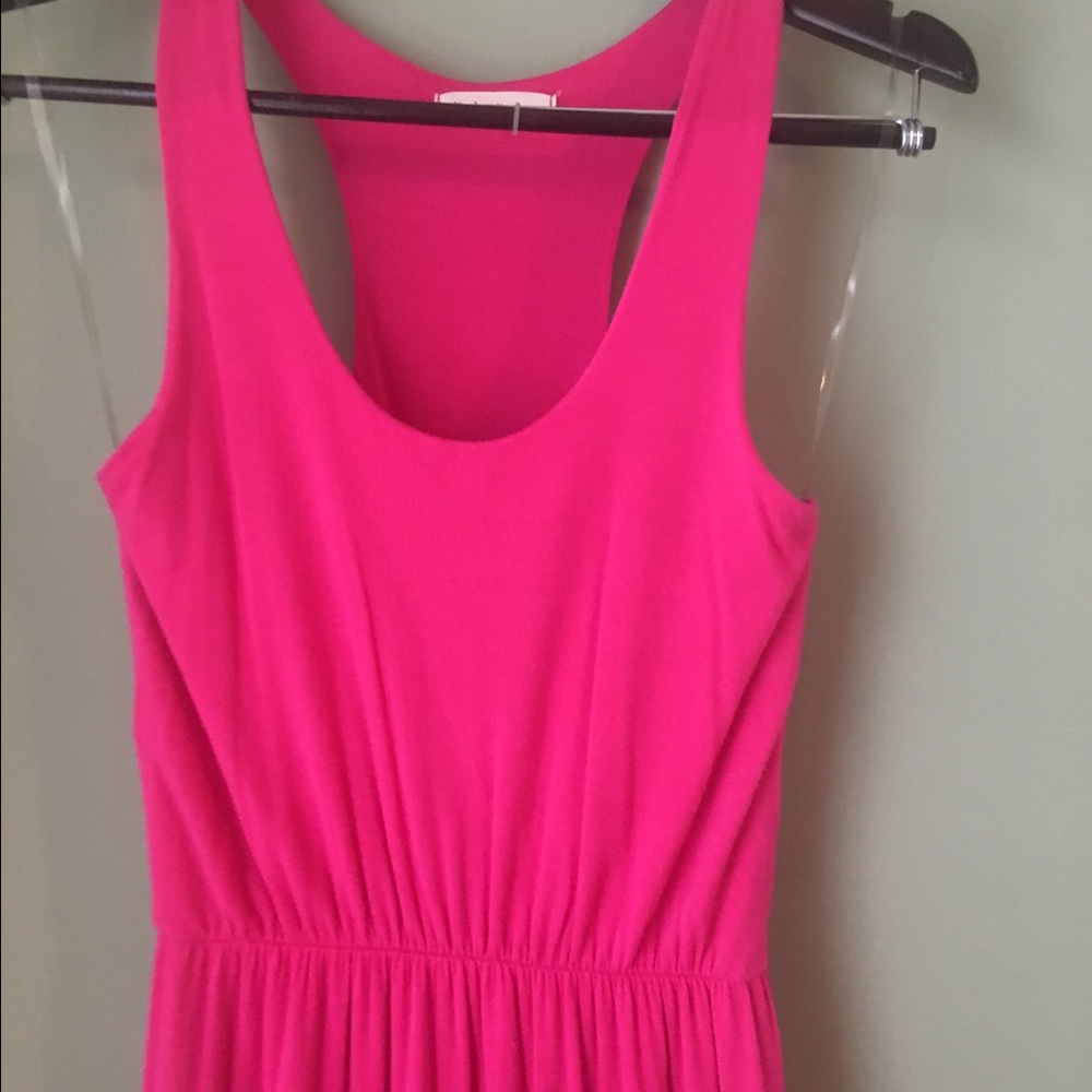 Hot Pink Razor Back Maxi Dress
