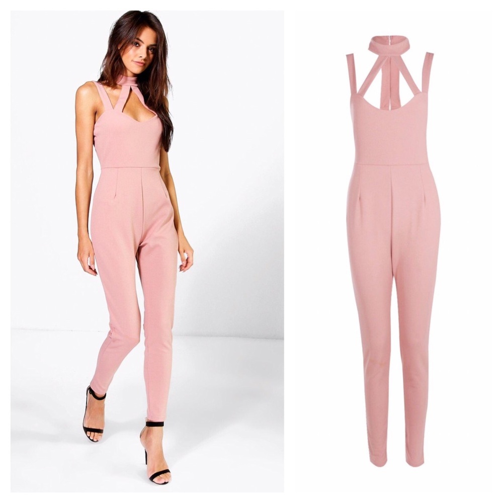 Pink Choker Jumpsuit