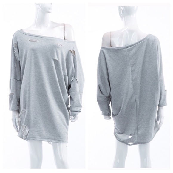 🛍1 SMALL LEFT🛍Destroyed T-Shirt Dress - Picture 2 of 4