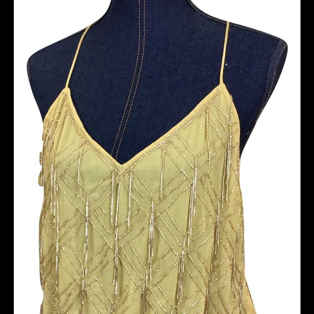 FIRMπ―FREE PEOPLE New Medium Beaded Open Back Top - Picture 4 of 4