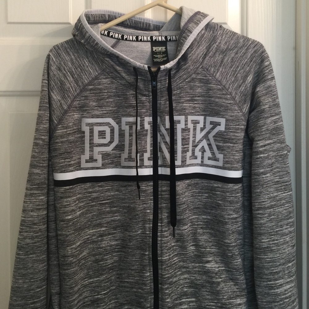 PINK VS zip up hoodie sz L