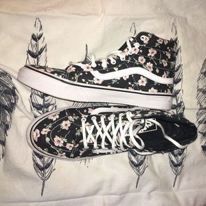 Vans floral high tops size 9.5
