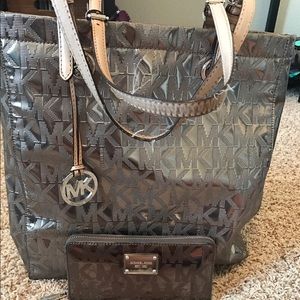 MK Metallic Tote and Wallet