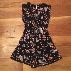 Xhilaration Floral Romper wth Tie Front