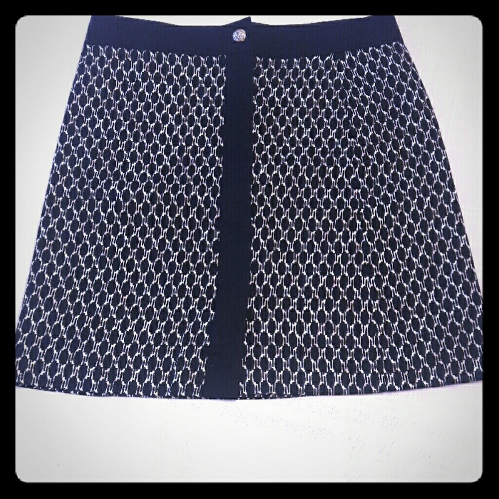 Anne klein patterned midi skirt 100% cotton