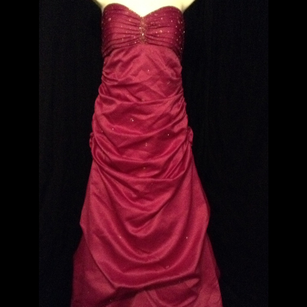 Betsy and Adam Prom Dress Purple Strapless Size 8