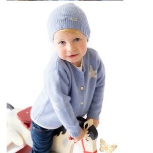 Featured in Vogue! Blue Cashmere Cardigan - Stars