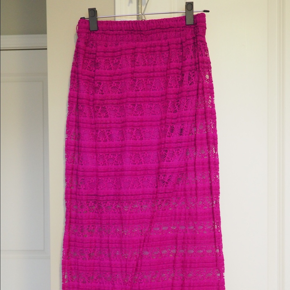 Magenta Lace Skirt