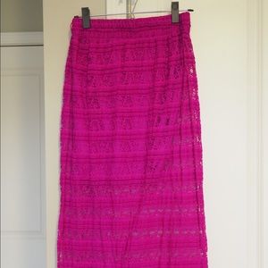 Magenta Lace Skirt