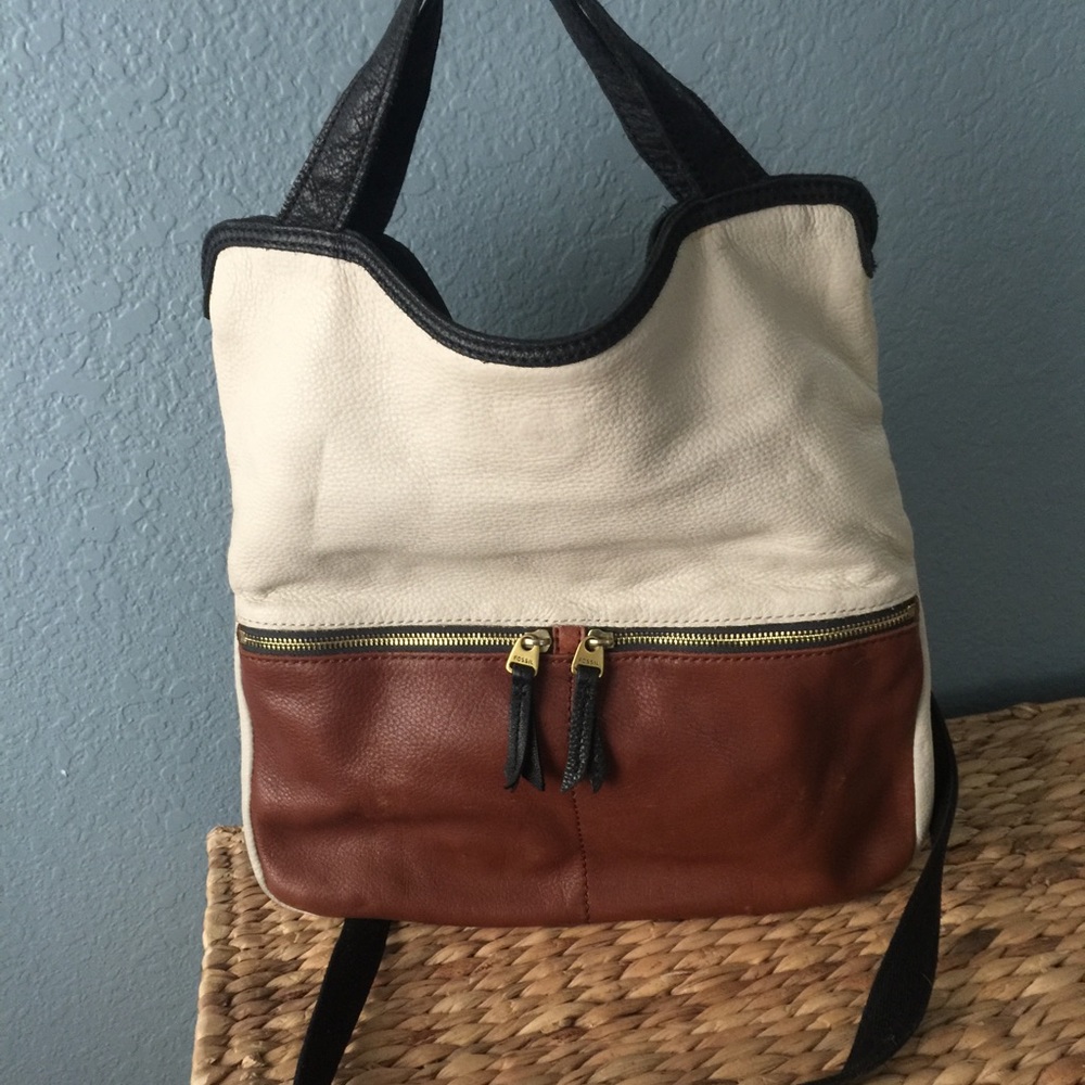 Leather Fossil Fold-over Crossbody