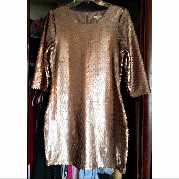 BB Dakota Copper Sequin Mini Dress •[SIZE M]• - Picture 2 of 4