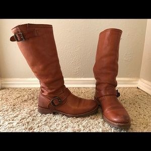 Frye boots cognac color