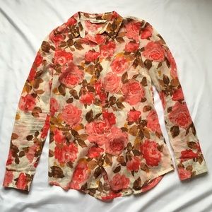 Old Navy Button Down Floral Shirt Size XS